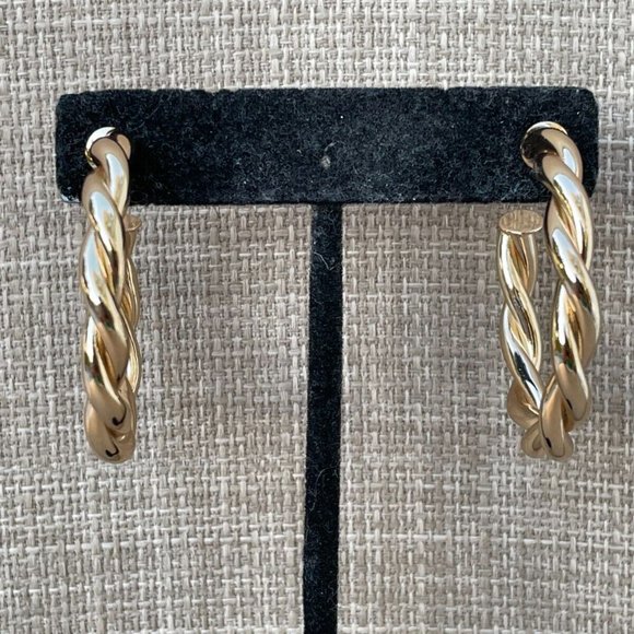 Essentials Women Earrings 18K Plated Gold Tone Ear Jewelry Hoop Earrings $50 - Picture 7 of 10